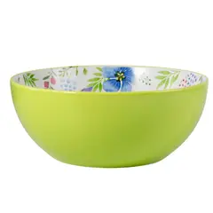 JUST HOME COLLECTION - Bowl Ensaladera Flores Verde 22.8 cm
