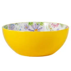 JUST HOME COLLECTION - Bowl Ensaladera Flores Amarillo 22.8 cm