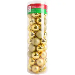 DEAR SANTA - Set de 50 Esferas 6 cm Doradas en Tubo