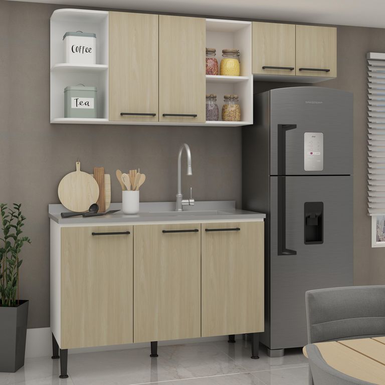Mueble de Cocina Valencia 180cm Beige