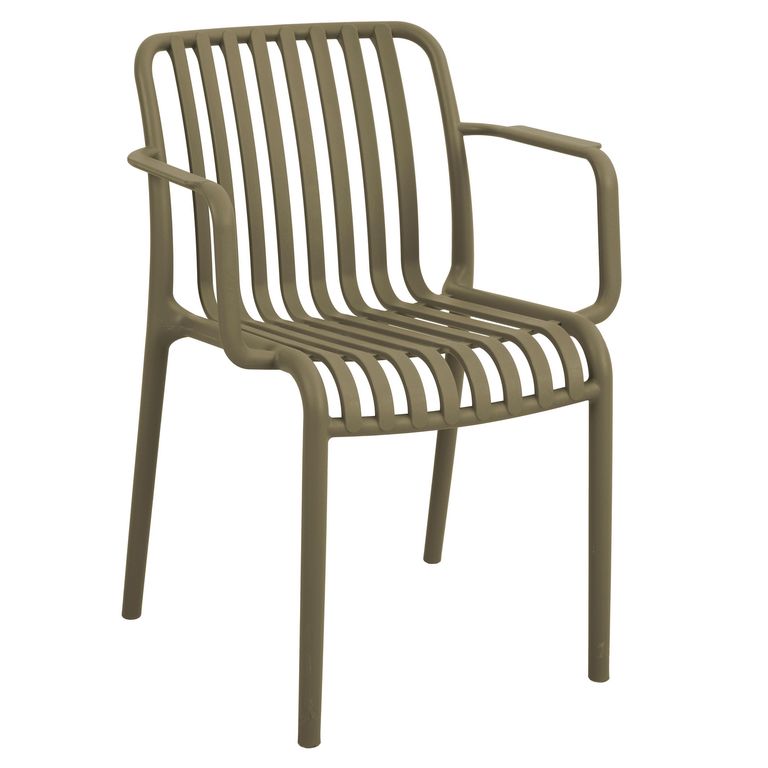 Silla De Resina Atenas Taupe Para Terraza 79x58x57 Cm