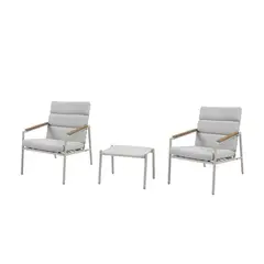 JUST HOME COLLECTION - Juego de Balcón de Terraza Rio 2 Personas Taupe Claro