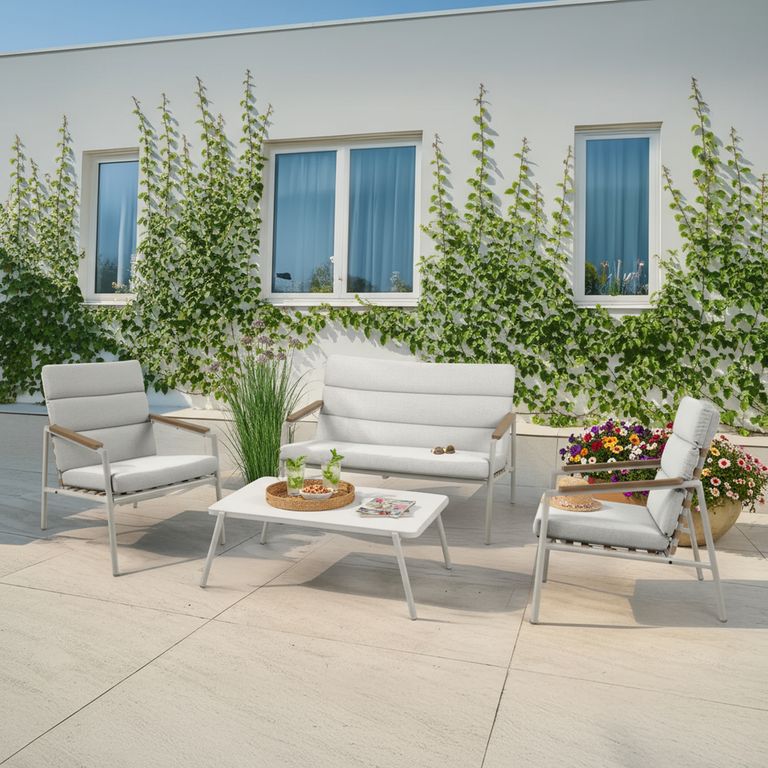 Juego de Living de Terraza Rio 4 Personas Taupe Claro