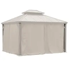 JUST HOME COLLECTION - Pérgola Metálica con Cortinas 3.6x3m Beige