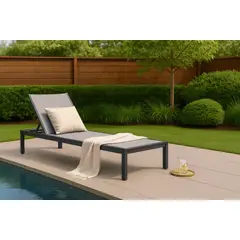 JUST HOME COLLECTION - Reposera Zurich de Aluminio Gris