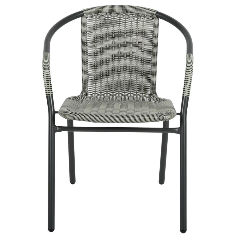 Silla para Terraza Ratan Gris Oscuro 73x54x61 cm