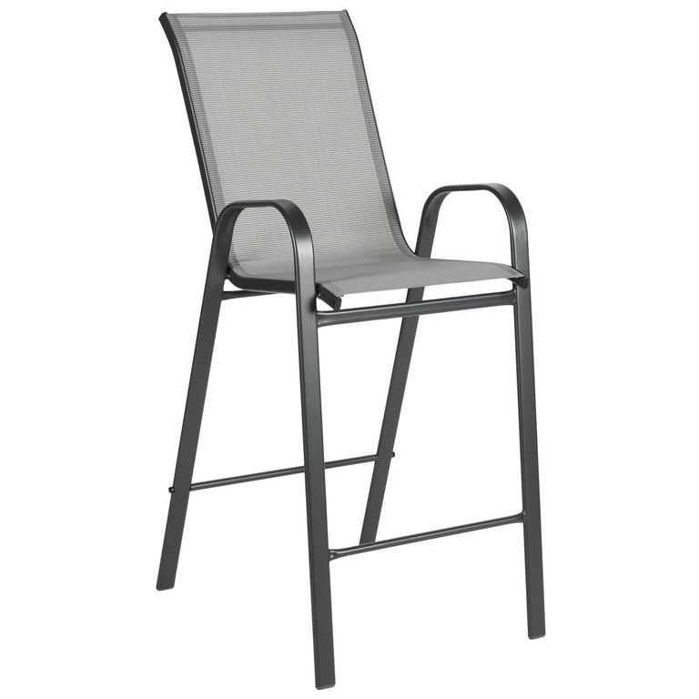 Silla para Terraza Bar Gris Oscuro 73x55x124 cm