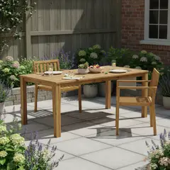 JUST HOME COLLECTION - Mesa Acacia 200x100x75 Cm + 2 Sillas De Madera Acacia