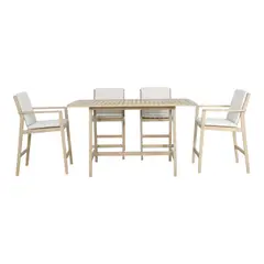 JUST HOME COLLECTION - Juego de Bar de Terraza Jackbar 4 Personas Teka claro