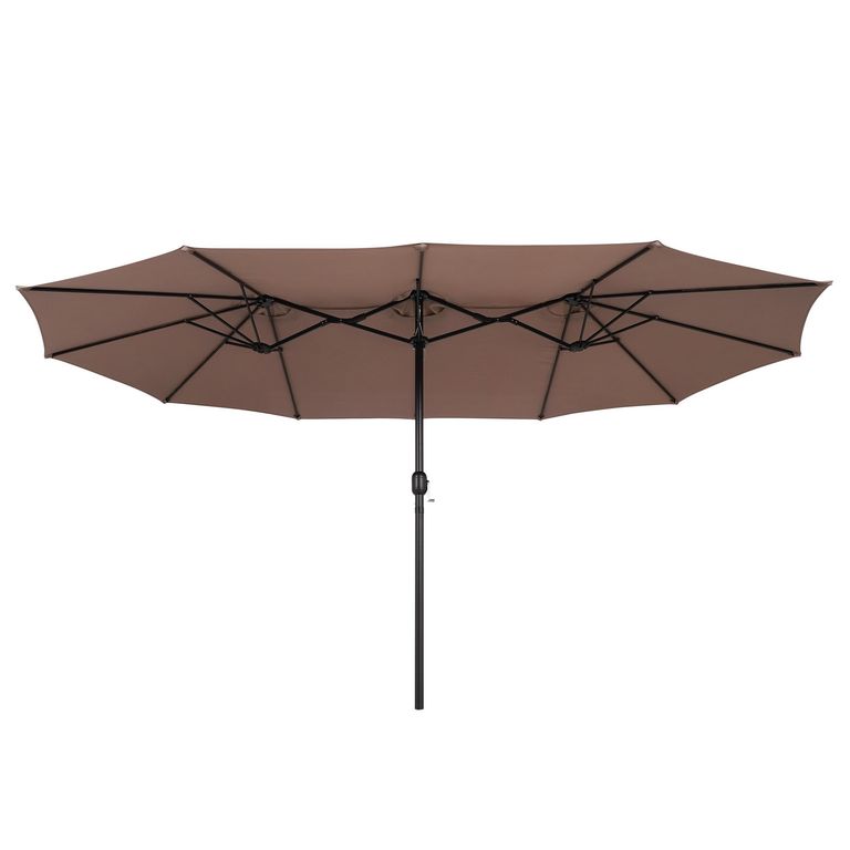 Sombrilla Aluminio Central Doble 3.74m Taupe - No incluye base