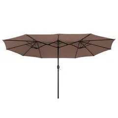 JUST HOME COLLECTION - Sombrilla Aluminio Central Doble 3.74m Taupe - No incluye base