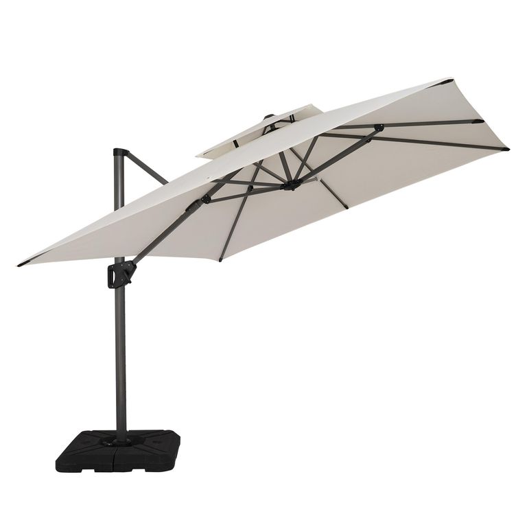 Sombrilla Aluminio Lateral Aluminio 3m Blanco - No incluye base