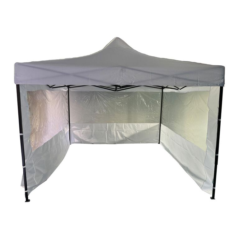 Toldo Plegable con Pared 3x3m Protección UPF 50+ Blanco