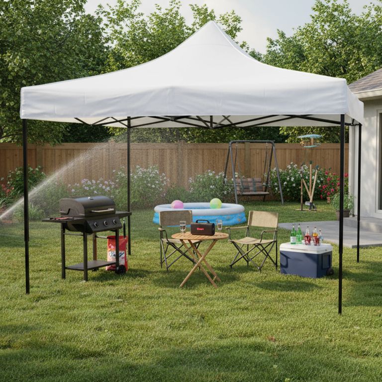 Toldo Plegable 3x3m Protección UPF 50+ Blanco