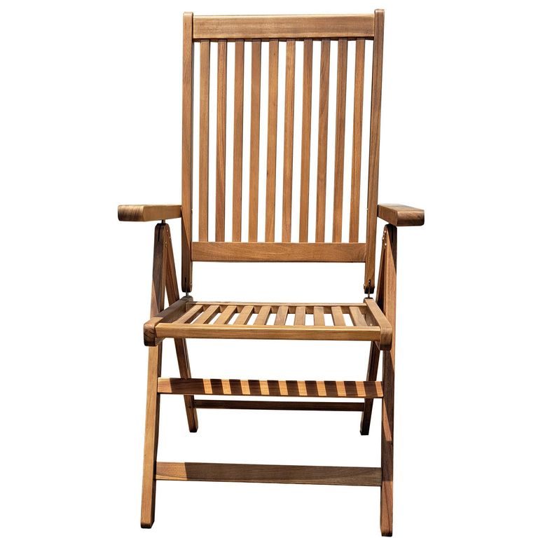 Silla Plegable De Madera Para Terraza Natural 105x57x69 Cm