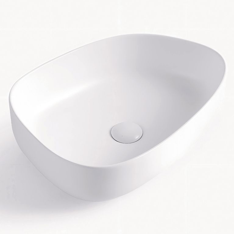 Lavamanos de Cerámica Rectangular 47.5x13x36.5 cm Blanco Mate
