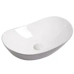 SENSI DACQUA - Lavamanos de Cerámica Ovalado 52.5x16x32.5 cm Gris Mate y Blanco