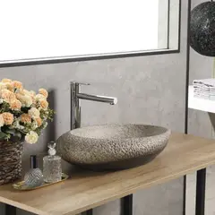 SENSI DACQUA - Lavamanos Ovalada Piedra 56.5x13.5x36.5cm