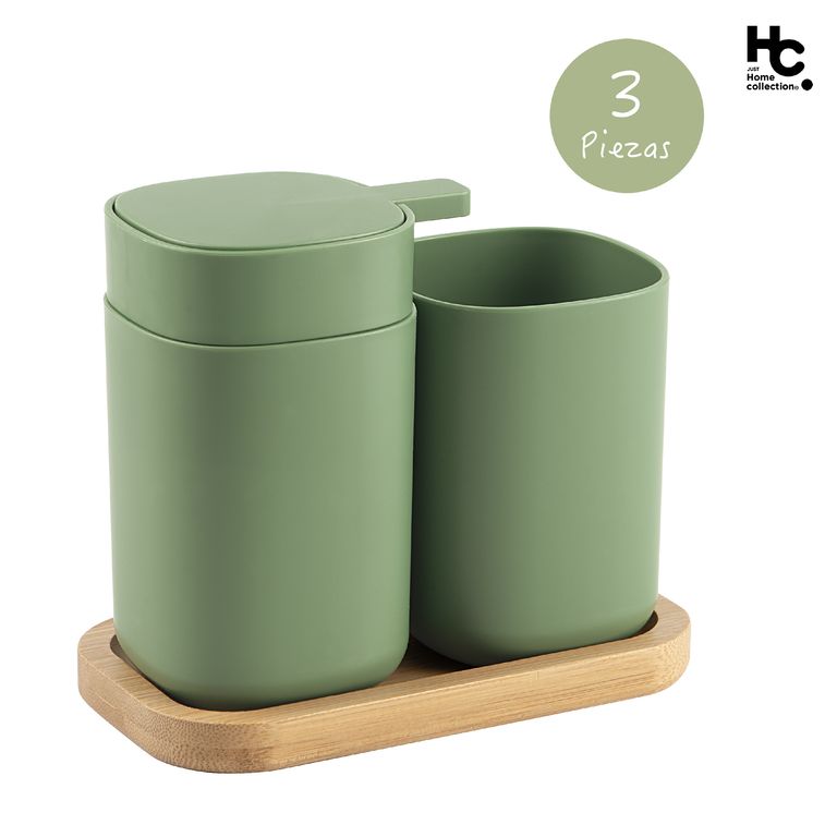 Set 3 Accesorios de Baño Aiello Verde.