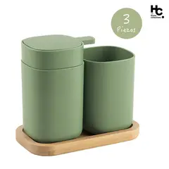 JUST HOME COLLECTION - Set 3 Accesorios de Baño Aiello Verde.