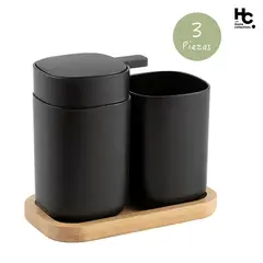 JUST HOME COLLECTION - Set 3 Accesorios de Baño Aiello Negro.