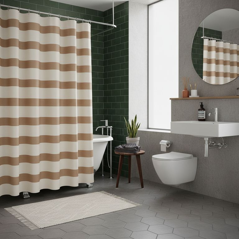 Cortina de Baño Peva Line 178x180 Amarillo