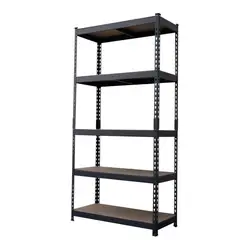FIXSER - Estante de Metal 5 Niveles 90x183x40cm Gris y Negro