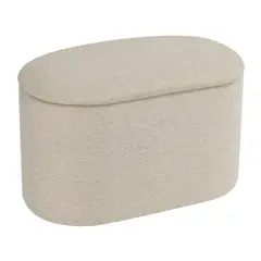 JUST HOME COLLECTION - Puff Ovalado Gris con Almacén 36x40x65cm