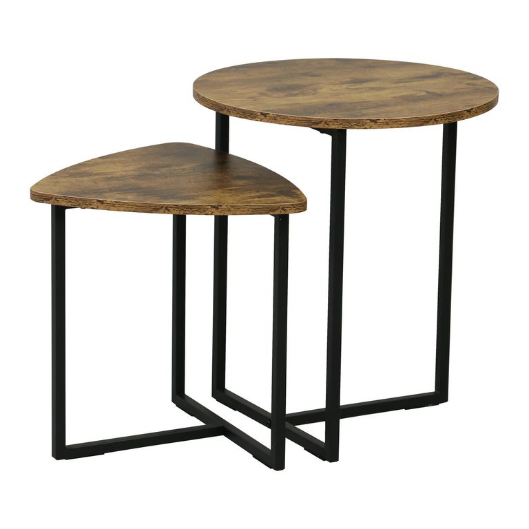 Mesa de Centro 2 Piezas Genevie 45x45x51 cm Negro