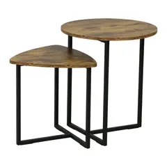 JUST HOME COLLECTION - Mesa de Centro 2 Piezas Genevie 45x45x51 cm Negro