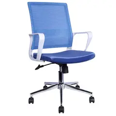 JUST HOME COLLECTION - Silla para PC Malla Azul/Blanco Vera