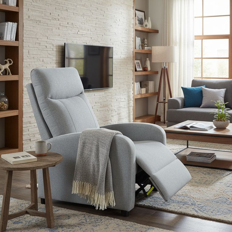 Sillón Reclinable 1 Cuerpo 67.5x99.5x91 cm Gris