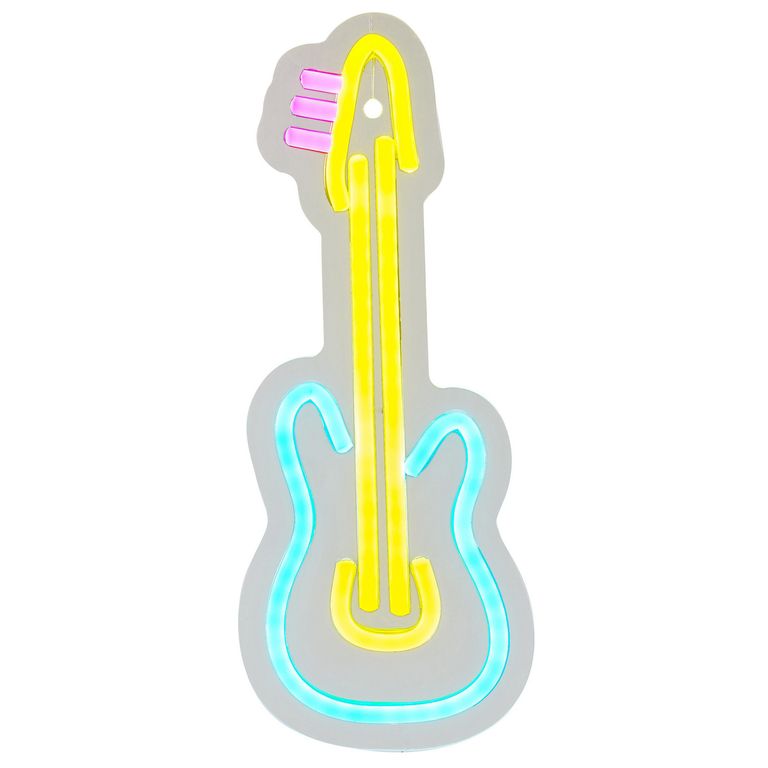 Letrero LED Neón Guitarra Blanco 3.5 W 2x12 cm