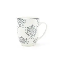 JUST HOME COLLECTION - Juego de Vajilla 16 Piezas de Porcelana Milan Gris y Blanco