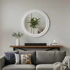 JUST HOME COLLECTION - Espejo Redondo Marina 80x80 cm Blanco