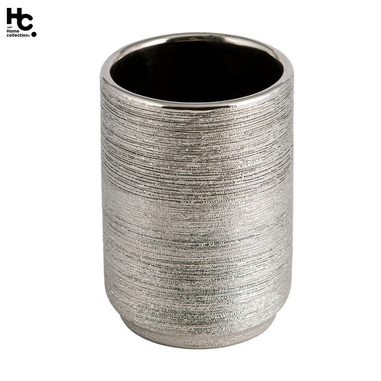 Vaso Striation Plateado