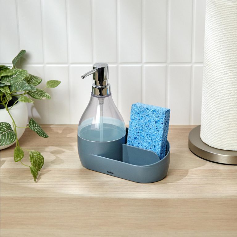 Dispensador De Jabón Con Organizador Azul