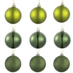 DEAR SANTA - Set 9 Esferas de Navidad Verde 6cm