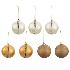 DEAR SANTA - Set 7 Esferas Navidad Doradas 8cm