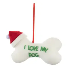 DEAR SANTA - Adorno Hueso con Gorro Navidad