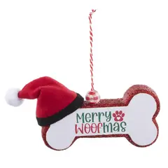 DEAR SANTA - Adorno Hueso con Gorro Navidad 12cm