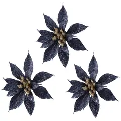 DEAR SANTA - Set 3 Poinsettia Navidad 8cm