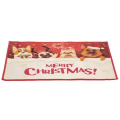 DEAR SANTA - Tapete con Perro 44x76 cm Rojo PO