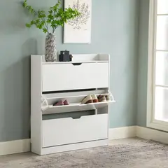 JUST HOME COLLECTION - Zapatero 3 Puertas 100x115.4x24 cm Melamina Blanco