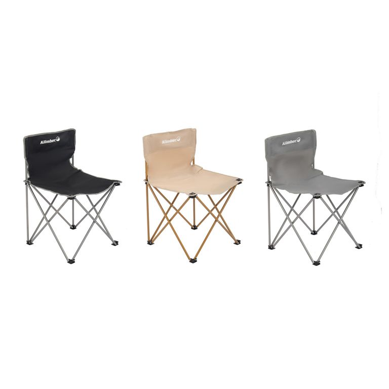 Silla Camping Plegable Básica 48x73x48 cm Negro/Café/Gris
