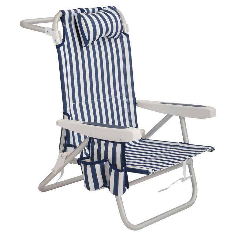 Silla Playa Aluminio 2 en 1 Azul 63x81x104 cm
