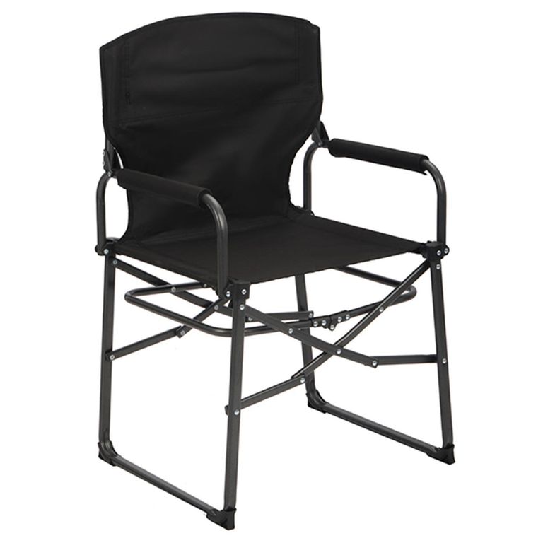 Silla Camping Plegable Director 57x90x50 cm Negro