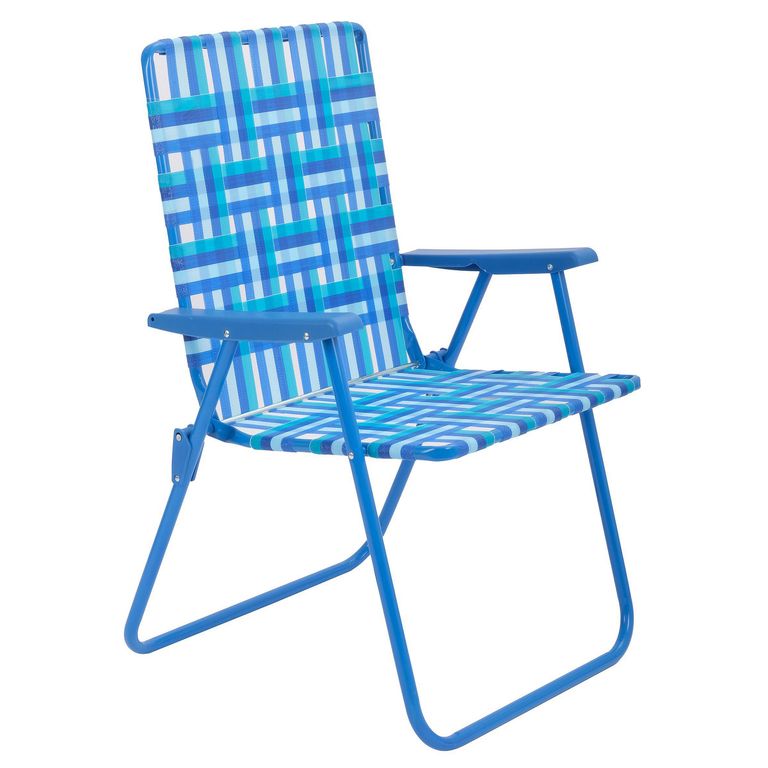 Silla Playa Plegable con Cintas 64x94x62 cm Azul