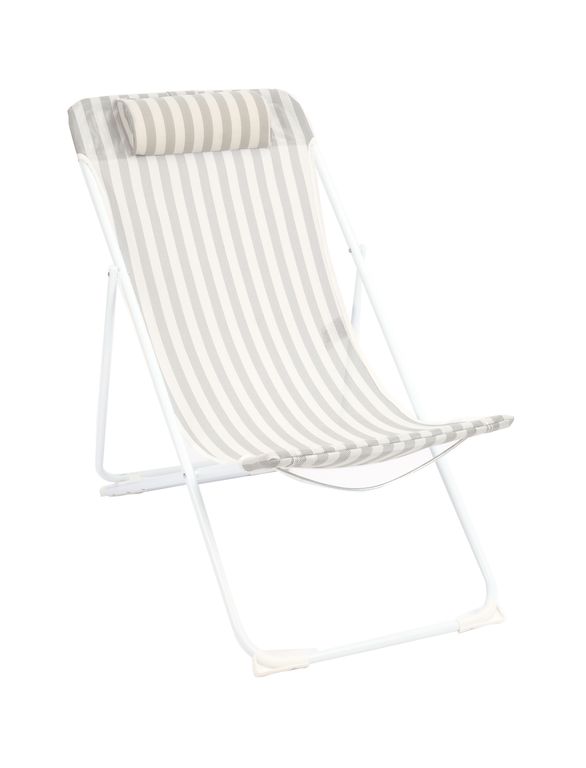 Silla Playa 3 Posiciones 55x89x87 cm Gris