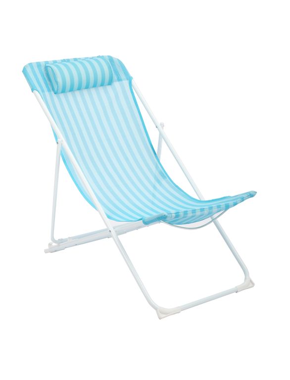 Silla Playa 3 Posiciones 55x89x87 cm Celeste